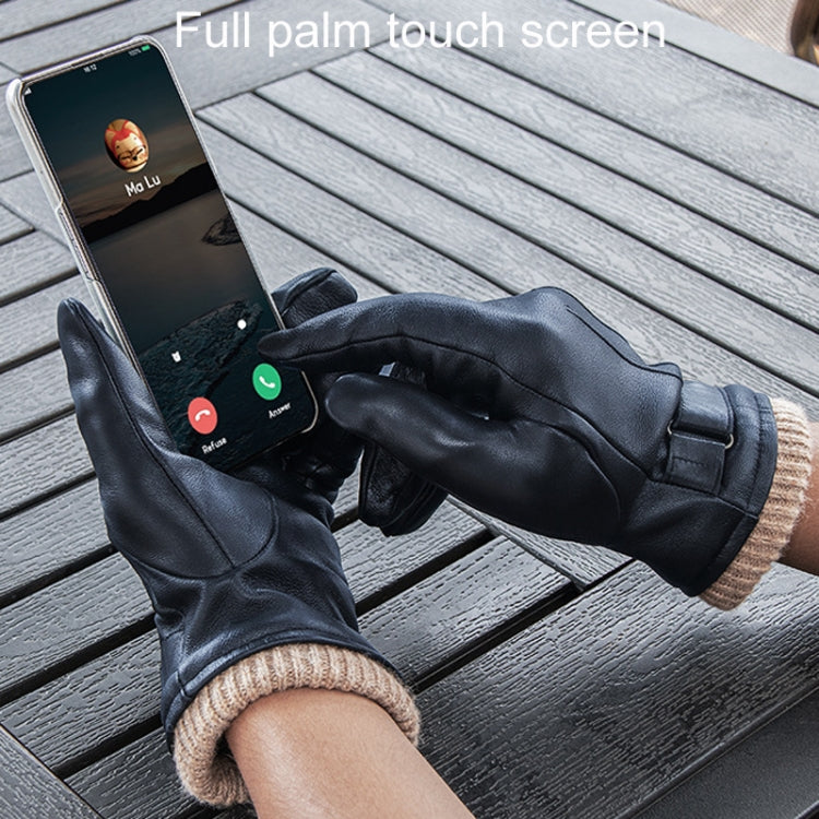 Autumn And Winter Padded Leather Gloves Business Simple Outdoor Sports Warm Gloves, Size: L(Brown) - Full Finger Gloves by PMC TechLife | Online Shopping South Africa | PMC TechLife | Buy Now Pay Later Mobicred