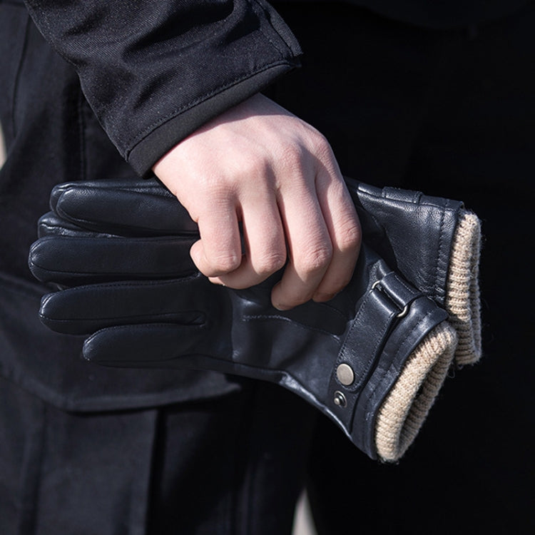 Autumn And Winter Padded Leather Gloves Business Simple Outdoor Sports Warm Gloves, Size: M(Black) - Full Finger Gloves by PMC TechLife | Online Shopping South Africa | PMC TechLife | Buy Now Pay Later Mobicred