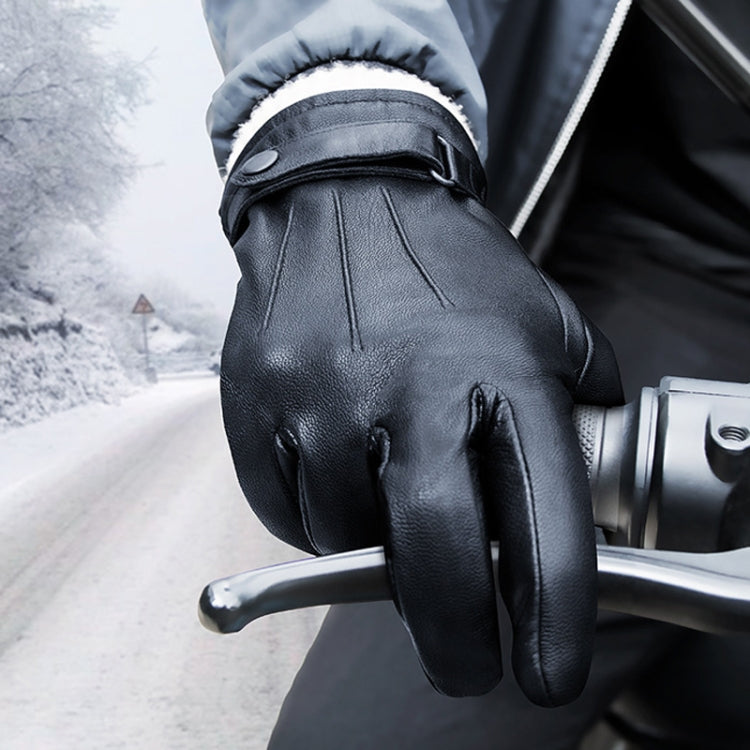 Autumn And Winter Padded Leather Gloves Business Simple Outdoor Sports Warm Gloves, Size: L(Brown) - Full Finger Gloves by PMC TechLife | Online Shopping South Africa | PMC TechLife | Buy Now Pay Later Mobicred