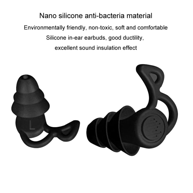 Noise Canceling Sleeping Earplugs Triple Layer Soundproofing Silicone Swimming Earplugs(Black) - free shipping - PMC TechLife - Order now!