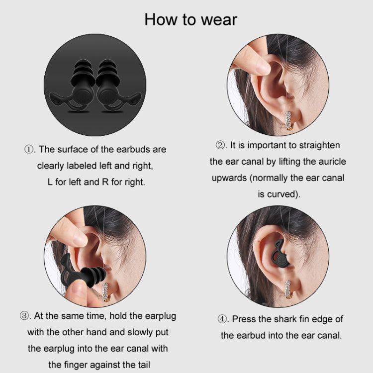 Noise Canceling Sleeping Earplugs Triple Layer Soundproofing Silicone Swimming Earplugs(Black) - free shipping - PMC TechLife - Order now!