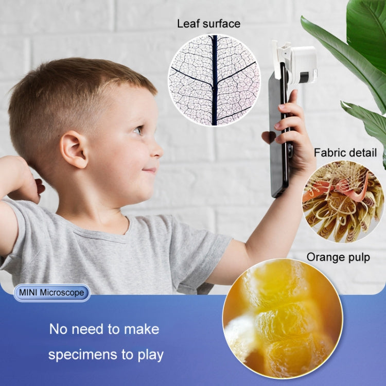 80X Children Mini Portable Microscope Student Antique Jewelry Identification Science Experiment Teaching Toy, Model: With Phone Clip - free shipping - PMc TechLife - Order now!