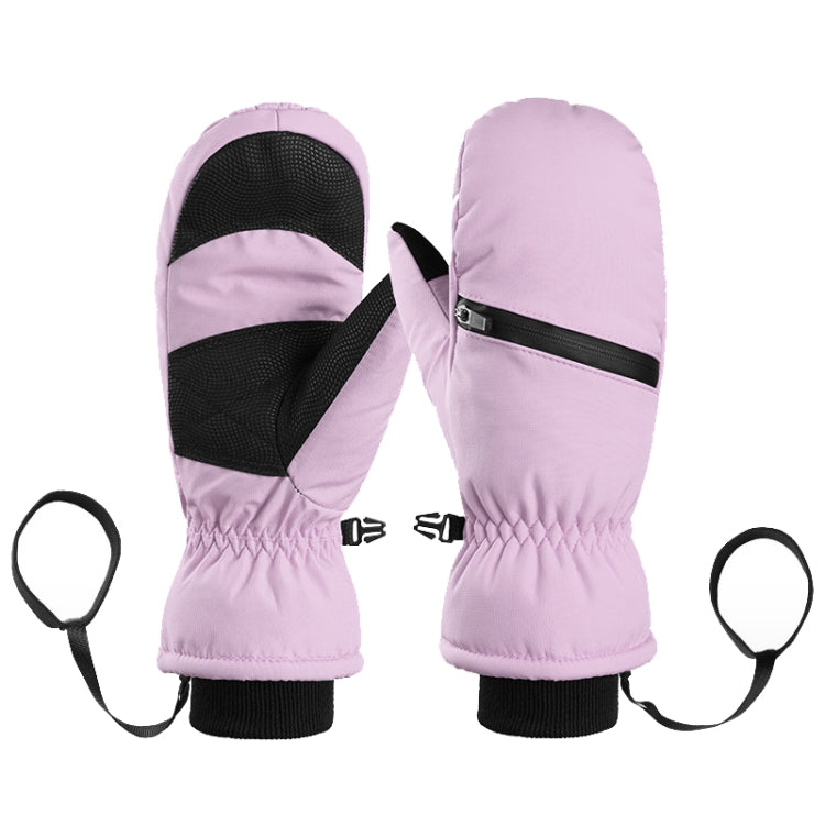 Winter Padded Ski Gloves Outdoor Windproof Warm Sports Gloves, Size: XS(Light Purple) - Safety Gloves by PMC TechLife | Online Shopping South Africa | PMC TechLife | Buy Now Pay Later Mobicred