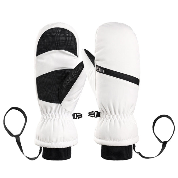 Winter Padded Ski Gloves Outdoor Windproof Warm Sports Gloves, Size: M(White) - Safety Gloves by PMC TechLife | Online Shopping South Africa | PMC TechLife | Buy Now Pay Later Mobicred