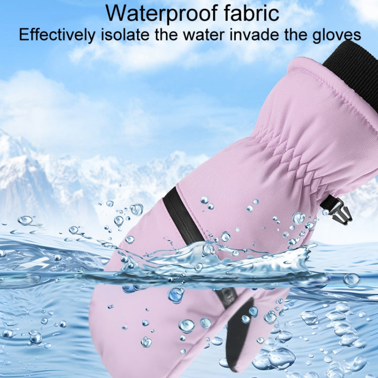 Winter Padded Ski Gloves Outdoor Windproof Warm Sports Gloves, Size: S(Light Purple) - Safety Gloves by PMC TechLife | Online Shopping South Africa | PMC TechLife | Buy Now Pay Later Mobicred