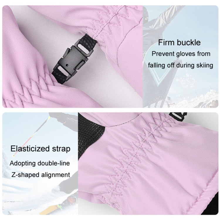 Winter Padded Ski Gloves Outdoor Windproof Warm Sports Gloves, Size: XS(Light Purple) - Safety Gloves by PMC TechLife | Online Shopping South Africa | PMC TechLife | Buy Now Pay Later Mobicred