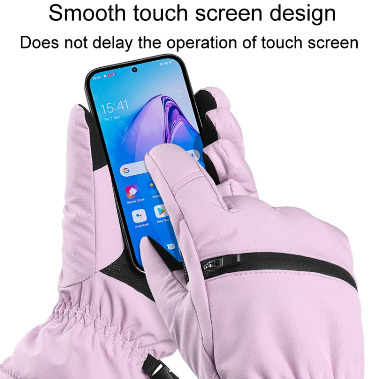 Winter Padded Ski Finger Gloves Outdoor Windproof Warm Sports Gloves, Size: XS(Pink) - Full Finger Gloves by PMC TechLife | Online Shopping South Africa | PMC TechLife | Buy Now Pay Later Mobicred