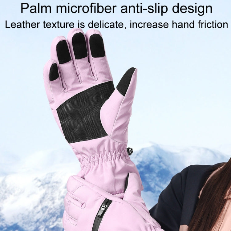 Winter Padded Ski Finger Gloves Outdoor Windproof Warm Sports Gloves, Size: L(Light Purple) - Full Finger Gloves by PMC TechLife | Online Shopping South Africa | PMC TechLife | Buy Now Pay Later Mobicred