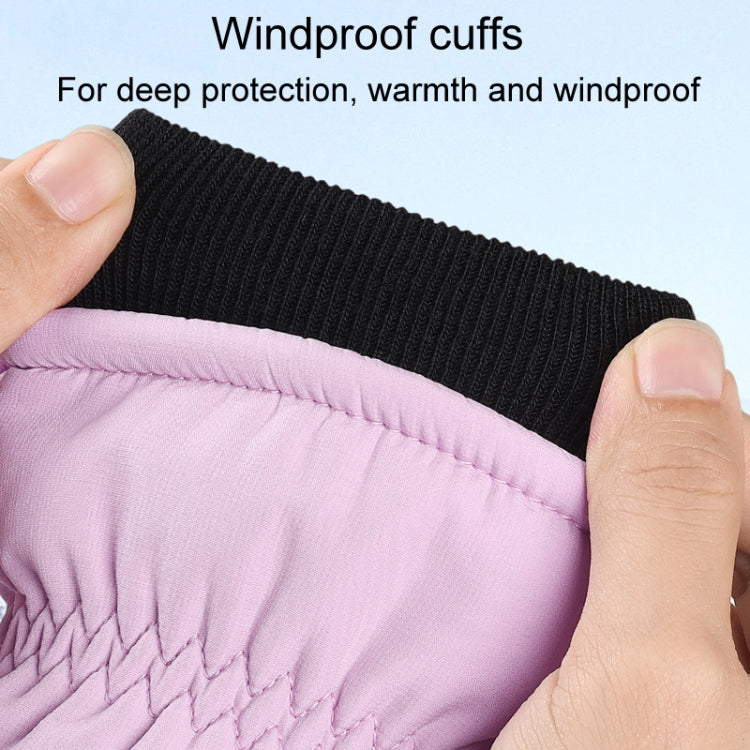Winter Padded Ski Finger Gloves Outdoor Windproof Warm Sports Gloves, Size: S(Light Purple) - Full Finger Gloves by PMC TechLife | Online Shopping South Africa | PMC TechLife | Buy Now Pay Later Mobicred