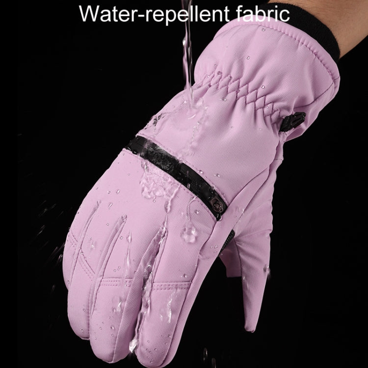 Winter Padded Ski Finger Gloves Outdoor Windproof Warm Sports Gloves, Size: XS(Pink) - Full Finger Gloves by PMC TechLife | Online Shopping South Africa | PMC TechLife | Buy Now Pay Later Mobicred