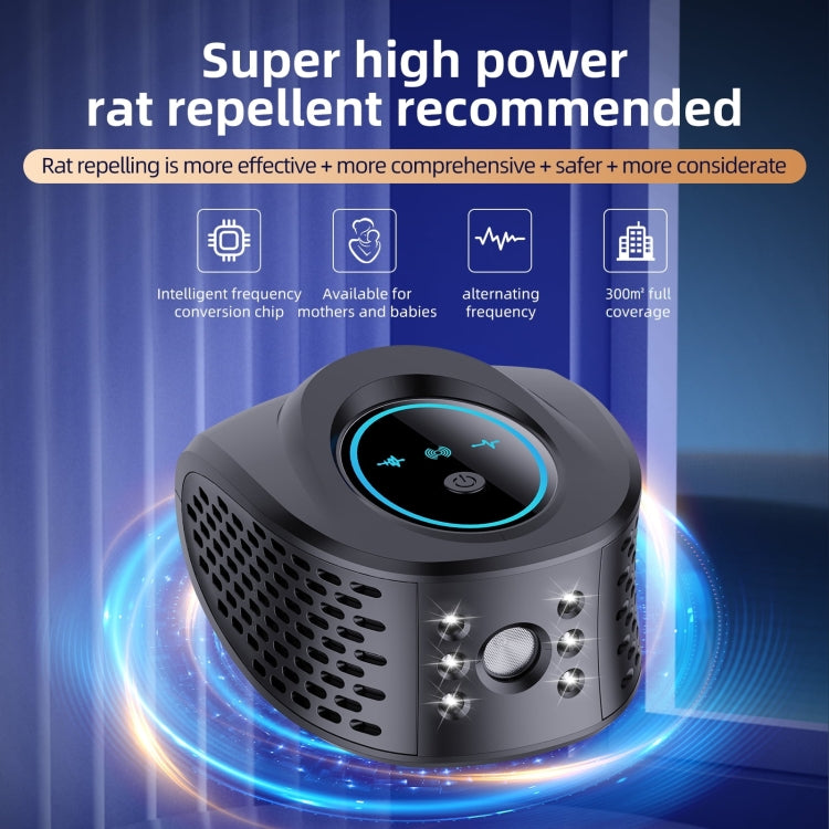 QSQ218 Multifunctional LED Household Indoor High-power Ultrasonic Mouse Repellent UK Plug(Black) - Repellents by PMc TechLife | Online Shopping South Africa | PMc TechLife | Buy Now Pay Later Mobicred