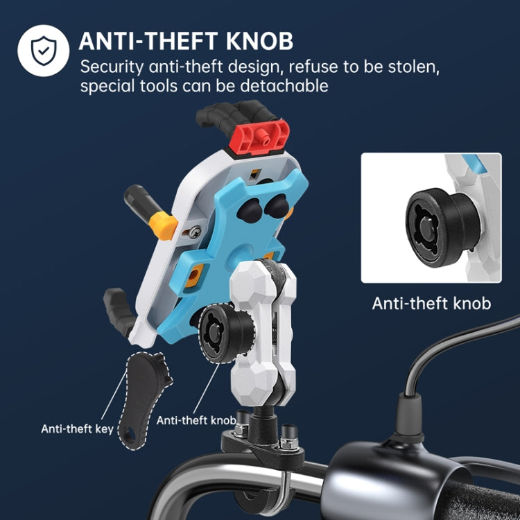 Colorful Motorcycle Shock-absorbing Navigation Mobile Phone Holder(Handlebar Model) - Holder by PMC TechLife | Online Shopping South Africa | PMC TechLife | Buy Now Pay Later Mobicred