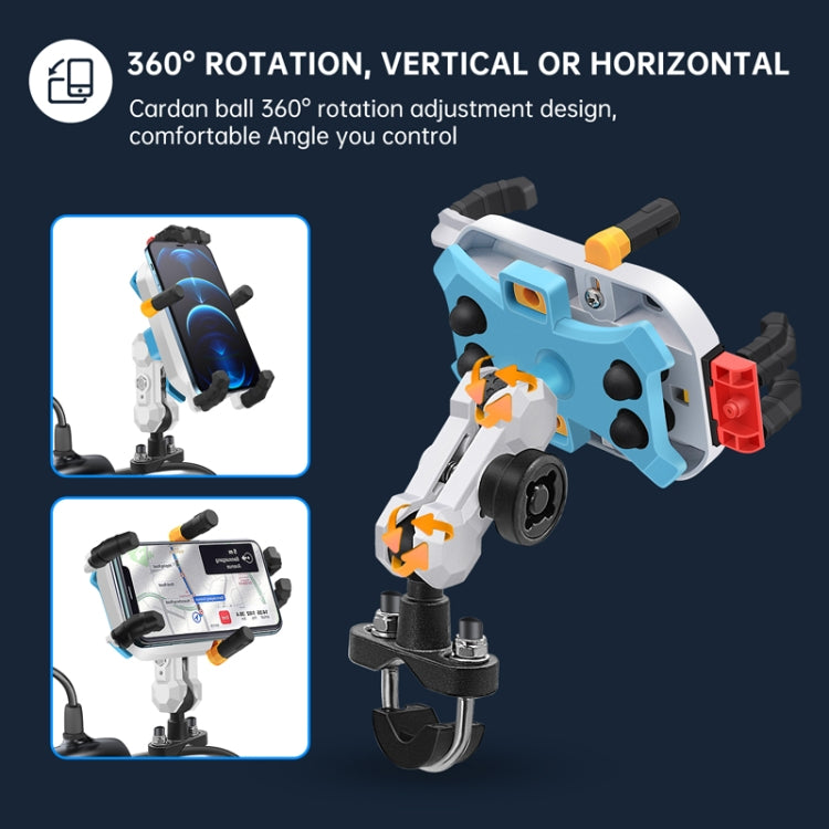 Colorful Motorcycle Shock-absorbing Navigation Mobile Phone Holder(Handlebar Model) - Holder by PMC TechLife | Online Shopping South Africa | PMC TechLife | Buy Now Pay Later Mobicred