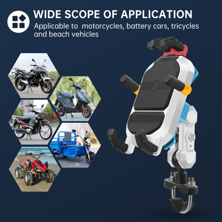 Colorful Motorcycle Shock-absorbing Navigation Mobile Phone Holder(Handlebar Model) - Holder by PMC TechLife | Online Shopping South Africa | PMC TechLife | Buy Now Pay Later Mobicred