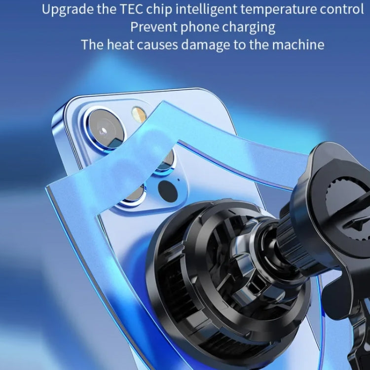 15W Car Wireless Charger Semiconductor Heat Dissipation Mobile Phone Holder RGB Light(Black) - Wireless Charger Holders by PMC TechLife | Online Shopping South Africa | PMC TechLife | Buy Now Pay Later Mobicred