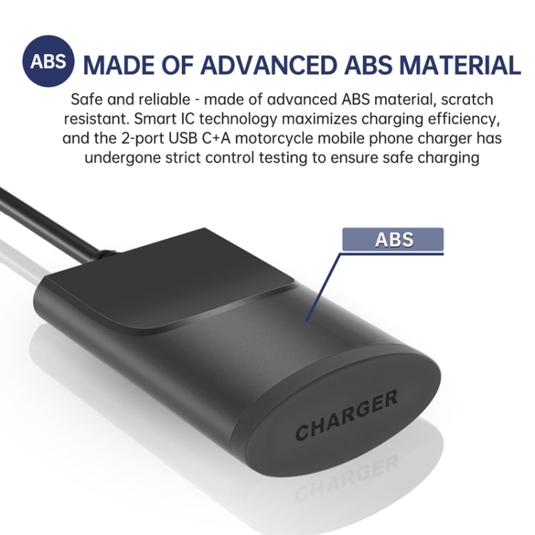 Motorcycle PD+USB Fast Charging Mobile Phone Charger Rearview Mirror Extension Bracket - Battery Charger by PMC TechLife | Online Shopping South Africa | PMC TechLife | Buy Now Pay Later Mobicred