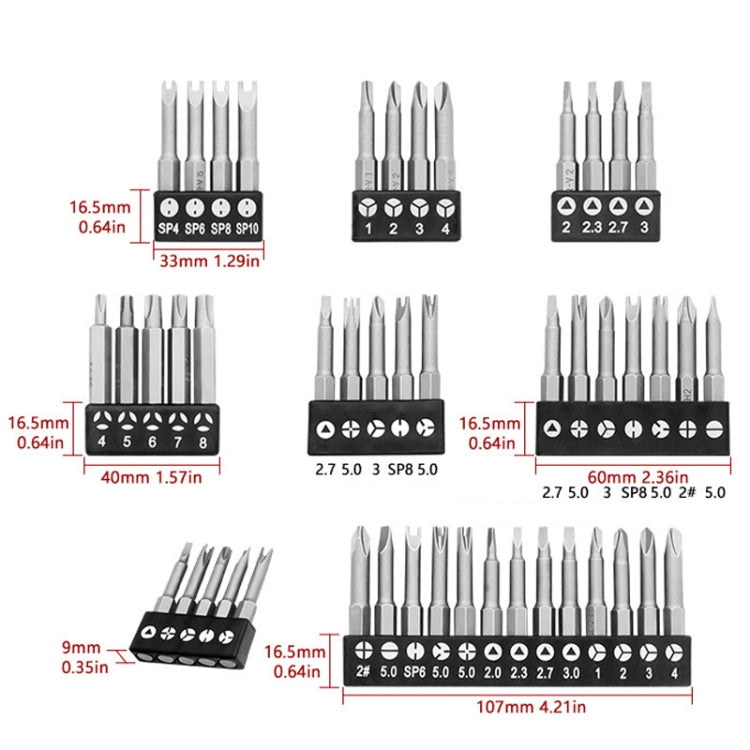 5pcs / Set Triangular Plum Blossom Chrome Vanadium Steel Bit Set Appliance Repair Electrical Drill Accessories With Magnetic - Drill & Drill Bits by PMC TechLife | Online Shopping South Africa | PMC TechLife | Buy Now Pay Later Mobicred