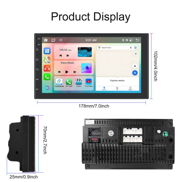 7inch Android 13.0 Dual Butt Universal Wireless Carplay Car Navigation Center Control All-In-One Monitor(Standard+AHD Camera) - Car MP3 & MP4 & MP5 by PMC TechLife | Online Shopping South Africa | PMC TechLife | Buy Now Pay Later Mobicred