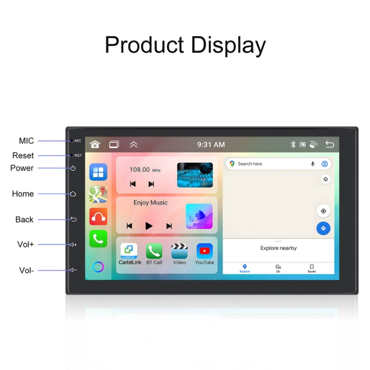 7inch Android 13.0 Dual Butt Universal Wireless Carplay Car Navigation Center Control All-In-One Monitor(Standard+AHD Camera) - Car MP3 & MP4 & MP5 by PMC TechLife | Online Shopping South Africa | PMC TechLife | Buy Now Pay Later Mobicred