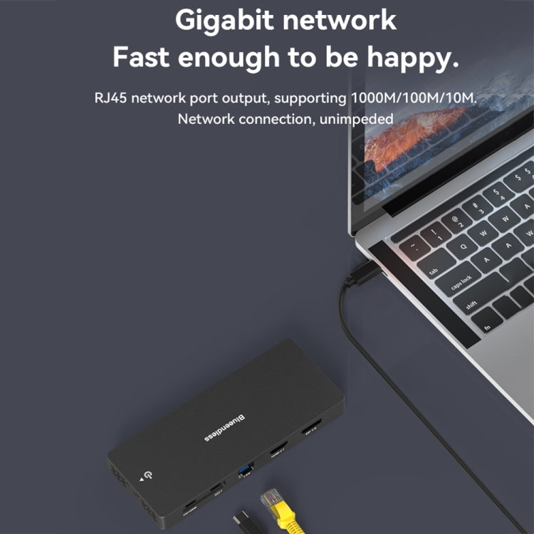 Blueendless 12-In-1 HD Multifunctional Docking Station 10Gbps Splitter With Switch(8K+4K HDMI x 2) - free shipping - PMC Jewellery - Order now!