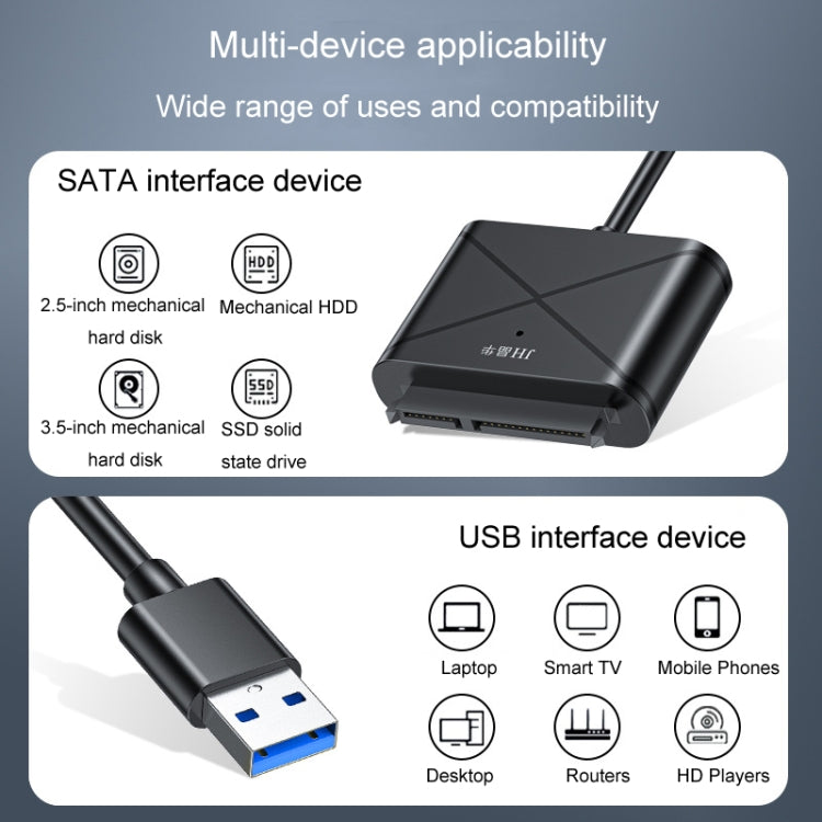 JINGHUA USB3.0 To SATA HDD Adapter Cable For 2.5/3.5 Inch External HDD SSD Hard Drive(30cm) - eSATA & SATA & IDE by JINGHUA | Online Shopping South Africa | PMC TechLife | Buy Now Pay Later Mobicred