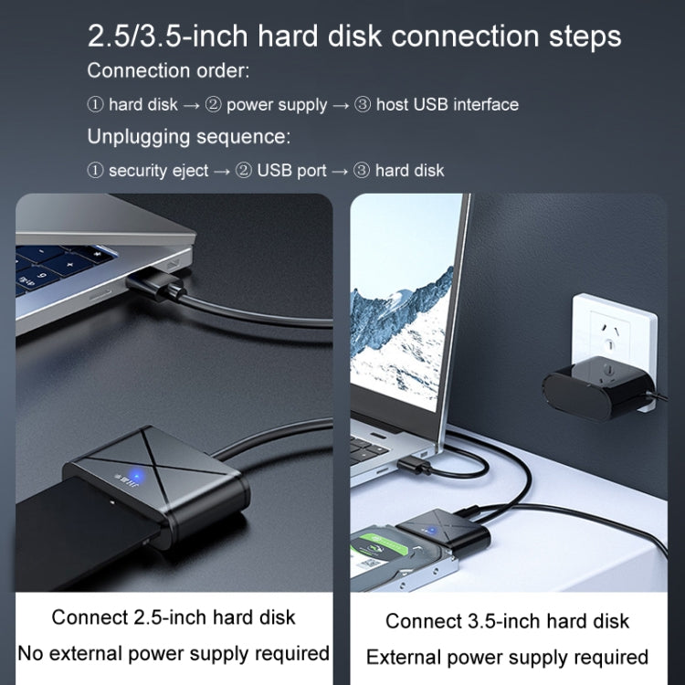 JINGHUA USB3.0 To SATA HDD Adapter Cable For 2.5/3.5 Inch External HDD SSD Hard Drive(30cm) - eSATA & SATA & IDE by JINGHUA | Online Shopping South Africa | PMC TechLife | Buy Now Pay Later Mobicred