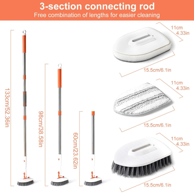 Shower Cleaning Brush With 52 Inch Adjustable Handle Tub Tile Scrubber Brush, Spec: Set 5 - free shipping - PMc TechLife - Order now!