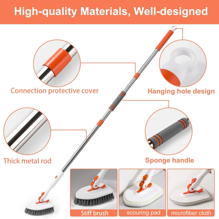 Shower Cleaning Brush With 52 Inch Adjustable Handle Tub Tile Scrubber Brush, Spec: Set 4 - free shipping - PMc TechLife - Order now!