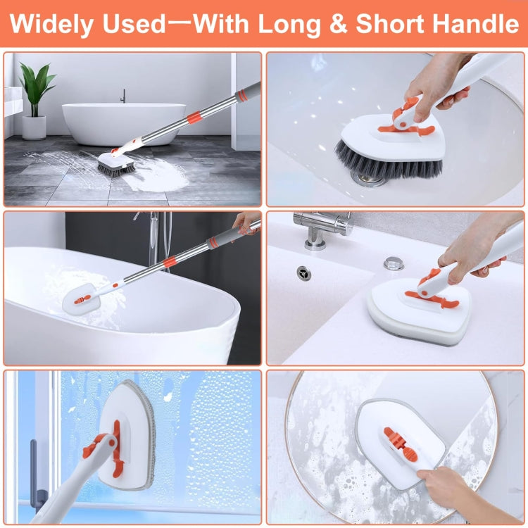 Shower Cleaning Brush With 52 Inch Adjustable Handle Tub Tile Scrubber Brush, Spec: Set 3 - free shipping - PMc TechLife - Order now!