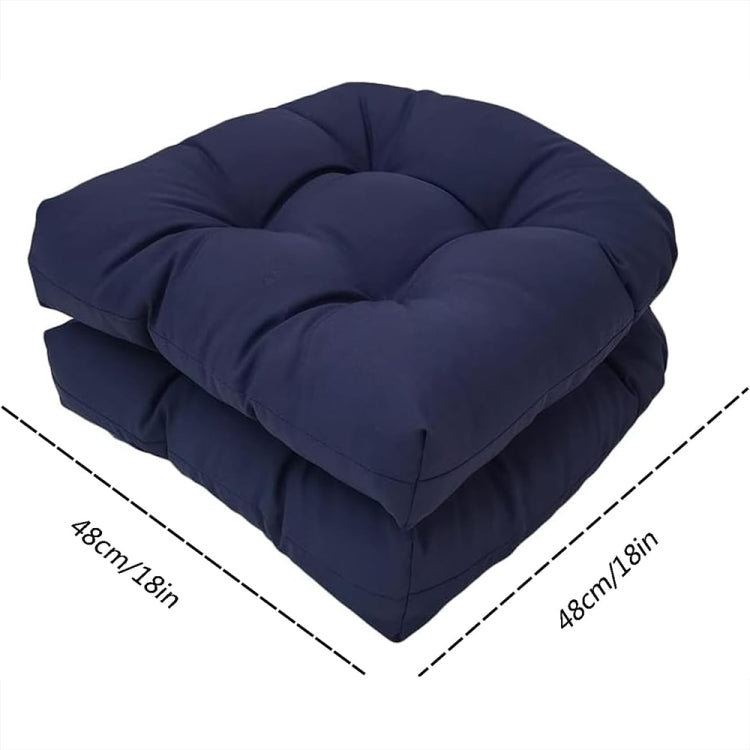 1pair 48 x 48cm Garden Patio Rattan Chair Waterproof Cushion Thick Soft Sofa Cushion(Navy Blue) - Cushions & Pillows by PMc TechLife | Online Shopping South Africa | PMc TechLife | Buy Now Pay Later Mobicred
