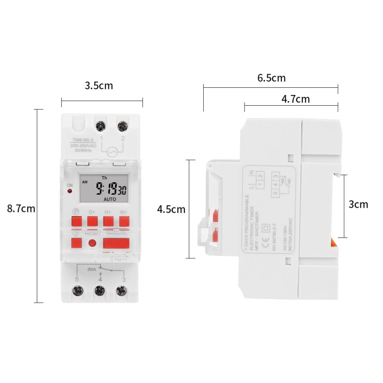 SINOTIMER TM919B-2 220V 30A Programmable Digital Timer Switch Automatic Cycle Timing Controller - Switch by SINOTIMER | Online Shopping South Africa | PMC TechLife | Buy Now Pay Later Mobicred
