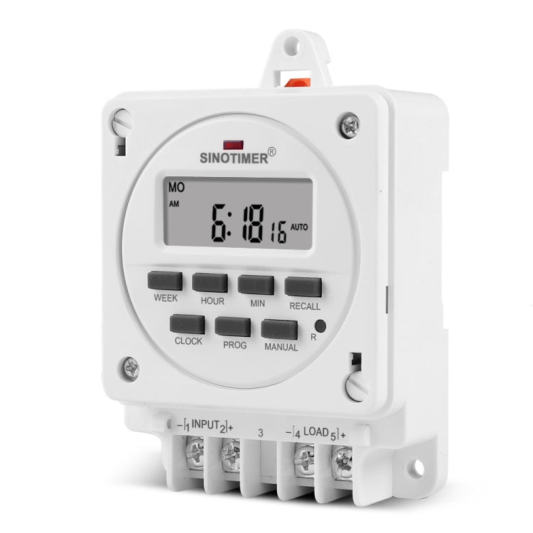 SINOTIMER TM618E -4 12V Smart Digital 7 Days Programmable Timer Switch 16A Controller With Mounting Base - free shipping - PMC TechLife - Order now!