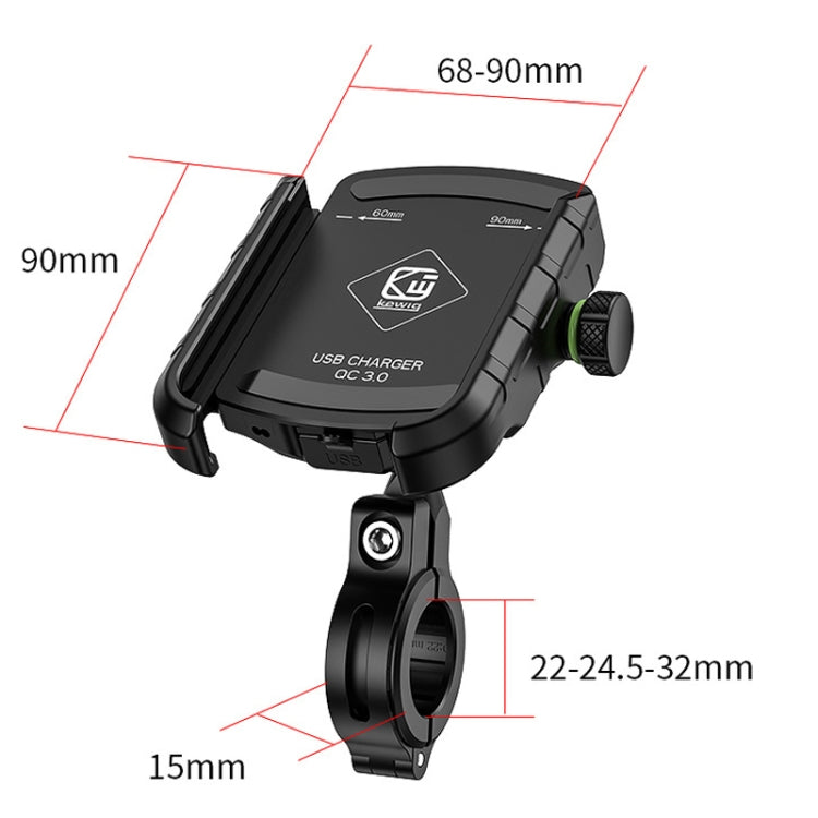 Kewig M8S Bicycle Aluminum Navigation Mount Outdoor Cycling Cell Phone Holder(Blue) - Holder by Kewig | Online Shopping South Africa | PMC TechLife | Buy Now Pay Later Mobicred