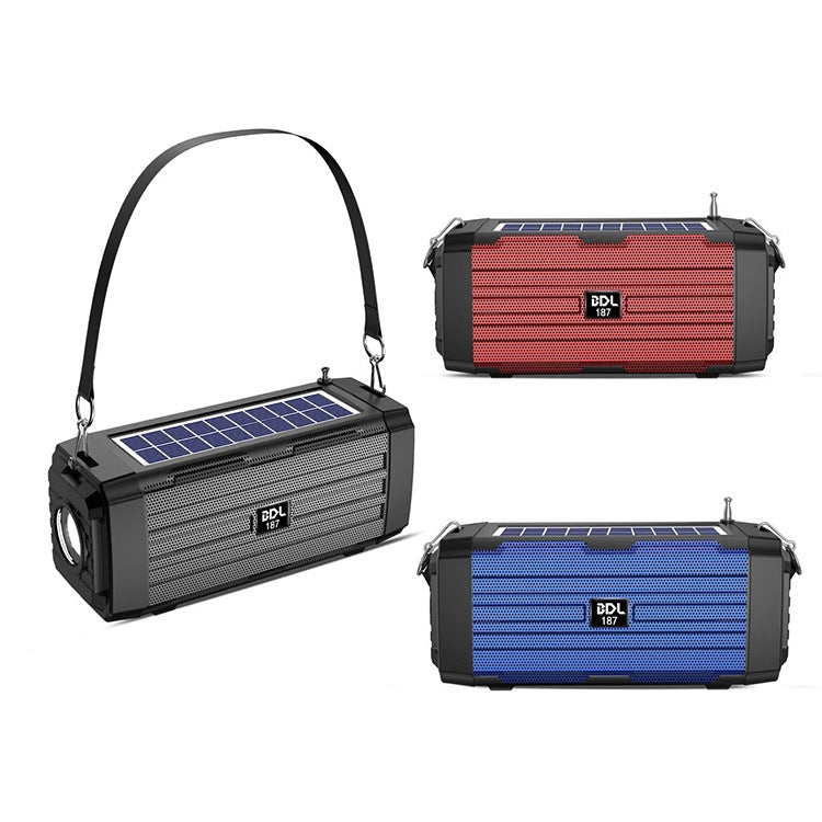 BDL-187 LED Light Solar Wireless Bluetooth Speaker Portable Outdoor Camping FM Radio(Black) - Radio Player by PMC TechLife | Online Shopping South Africa | PMC TechLife | Buy Now Pay Later Mobicred