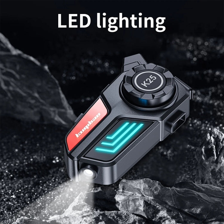KUQIBAO Motorcycle Helmet Waterproof Bluetooth-compatible Headset With Light(Hard Microphone) - Motorcycle Walkie Talkie by KUQIBAO | Online Shopping South Africa | PMC TechLife | Buy Now Pay Later Mobicred