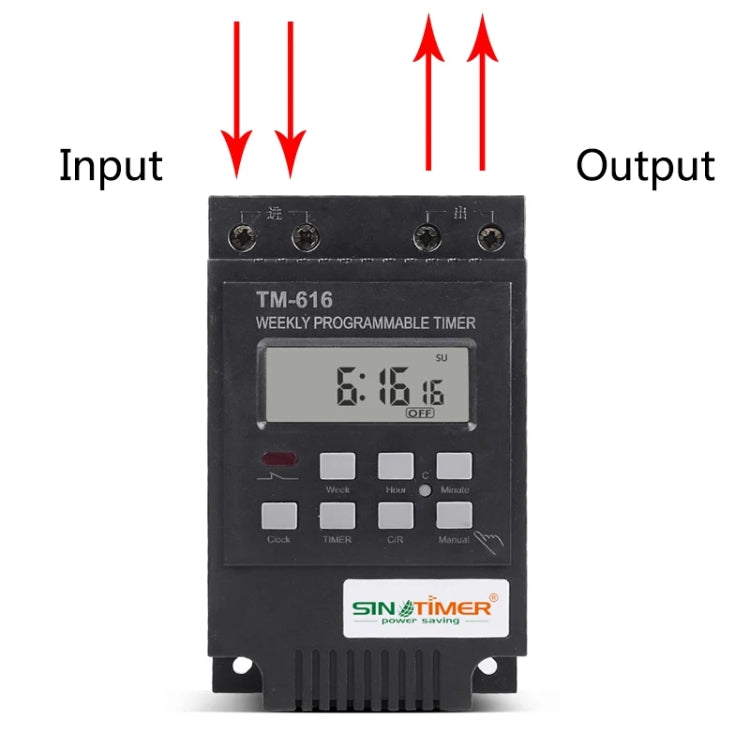 SINOTIMER TM616W-2 220V 30A Weekly Programmable Digital Timer Switch Relay Control - free shipping - PMC TechLife - Order now!