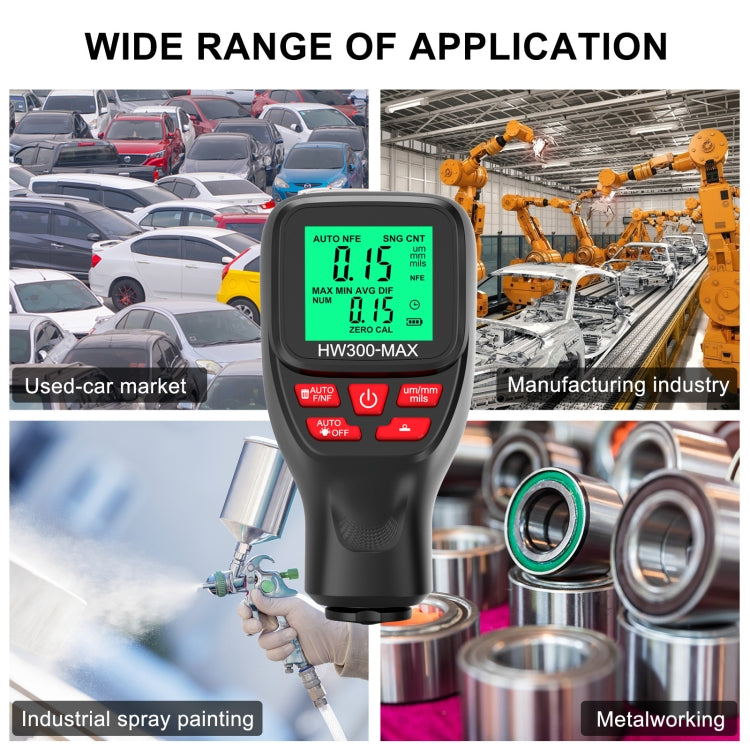 HW300-MAX Coating Thickness Gauge Anti-skid Paint Film Tester(White) - Coating Thickness Gauge by PMC TechLife | Online Shopping South Africa | PMC TechLife | Buy Now Pay Later Mobicred