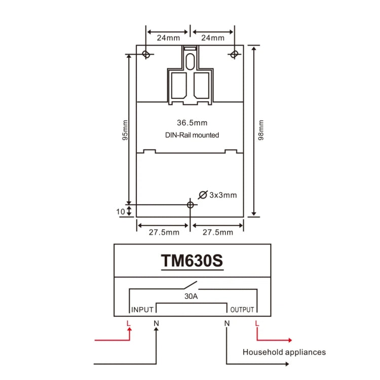 SINOTIMER TM630S-2 220V 30A Timer Switch 1 Second Interval Weekly Programmable Time Relay - Switch by SINOTIMER | Online Shopping South Africa | PMC TechLife | Buy Now Pay Later Mobicred