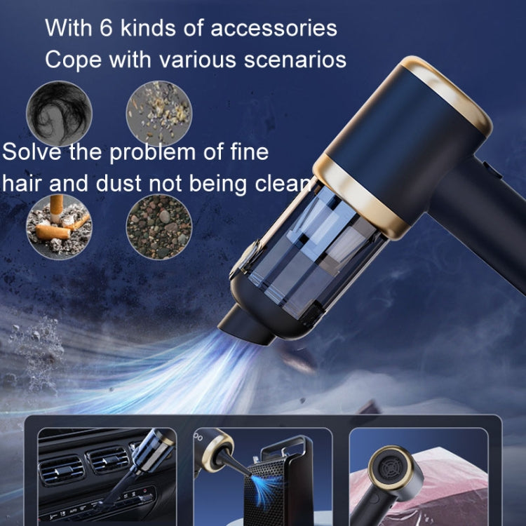 Car Vacuum Cleaner Vacuum Blower Dual Purpose Wireless Mini Vacuum Cleaner(Black Gold) - Vacuum Cleaner by PMC TechLife | Online Shopping South Africa | PMC TechLife | Buy Now Pay Later Mobicred