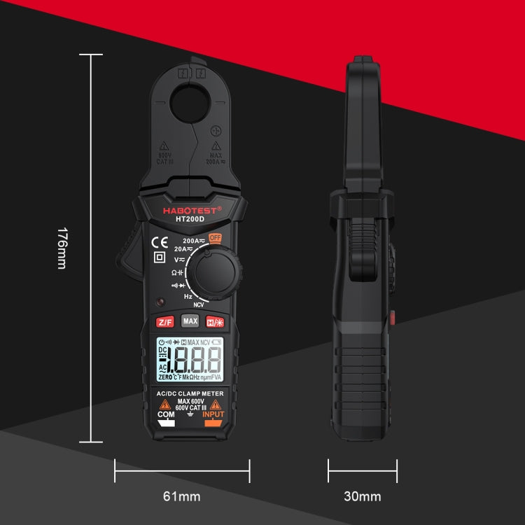 HABOTEST Mini Clamp Multimeter Portable Digital Ammeter - Digital Multimeter by HABOTEST | Online Shopping South Africa | PMC TechLife | Buy Now Pay Later Mobicred