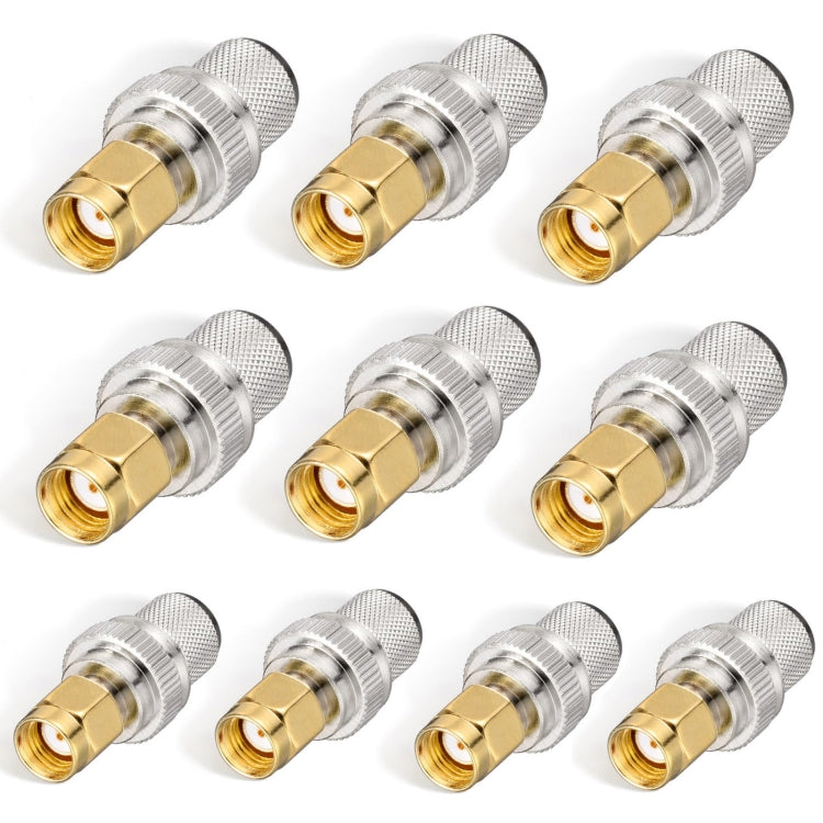 10pcs /Pack RP-SMA Male Crimp Solder Connector For LMR-400 / Belden-9913 / RG8 / RG213 Coaxial Cable - Connectors by PMC Jewellery | Online Shopping South Africa | PMC Jewellery | Buy Now Pay Later Mobicred