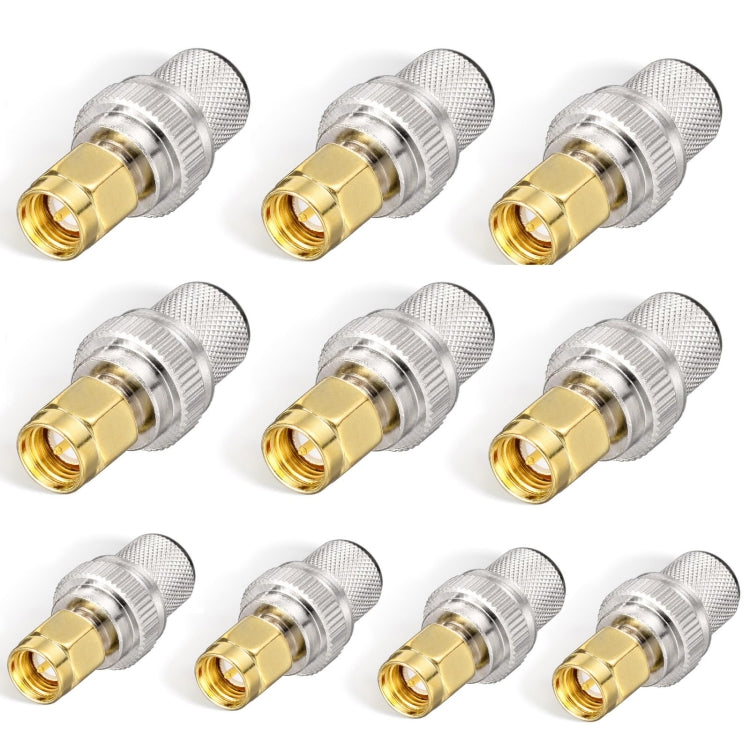 10pcs /Pack SMA Male Crimp Connector Kit For LMR-400 / RG8 / RG213 / Belden-9913 SMA Extension Cable - Connectors by PMC Jewellery | Online Shopping South Africa | PMC Jewellery | Buy Now Pay Later Mobicred