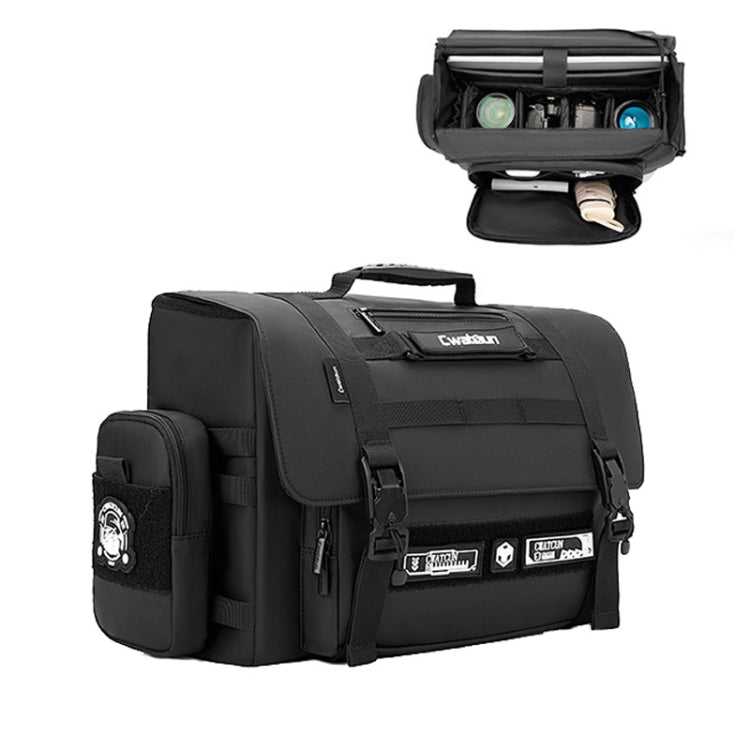 Cwatcun D115 Shoulder Crossbody Waterproof Leather Film DSLR Camera Bag, Color: Black Large - free shipping - PMC TechLife - Order now!