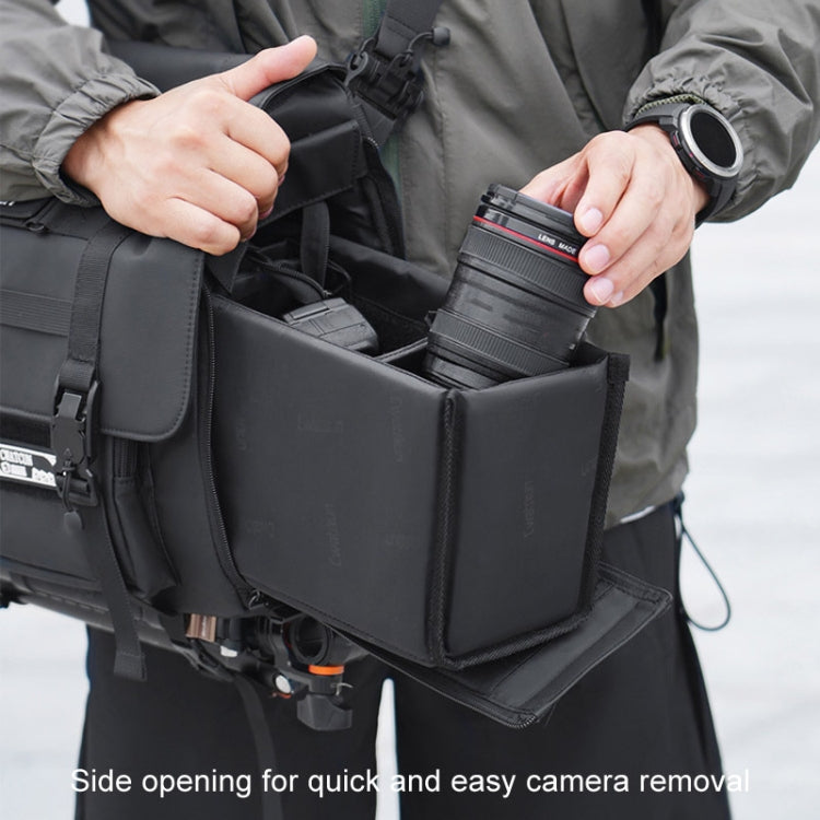 Cwatcun D115 Shoulder Crossbody Waterproof Leather Film DSLR Camera Bag, Color: Black Small - free shipping - PMC TechLife - Order now!