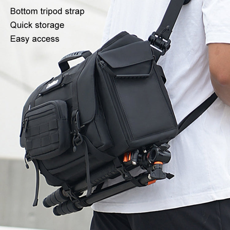 Cwatcun D115 Shoulder Crossbody Waterproof Leather Film DSLR Camera Bag, Color: Black Large - free shipping - PMC TechLife - Order now!