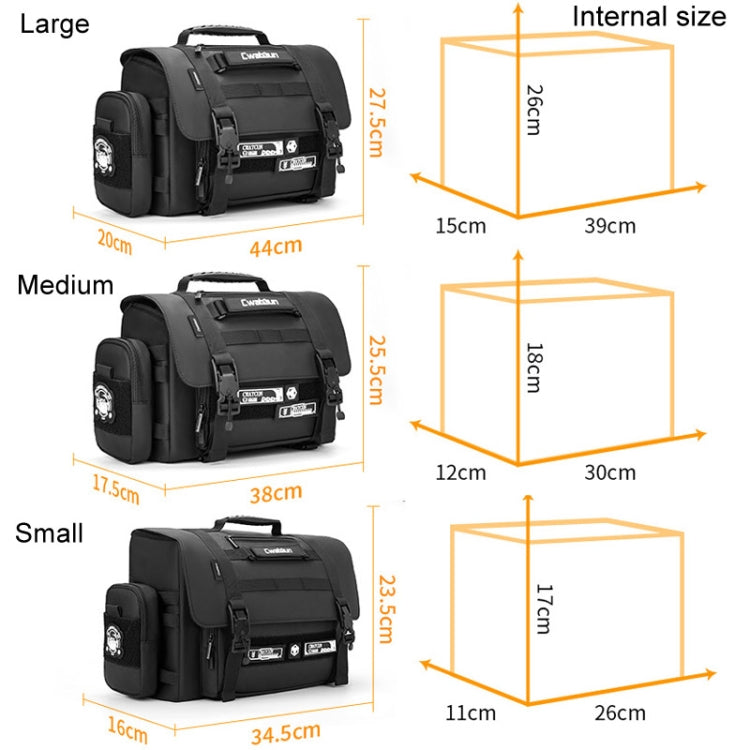 Cwatcun D115 Shoulder Crossbody Waterproof Leather Film DSLR Camera Bag, Color: Black Large - free shipping - PMC TechLife - Order now!
