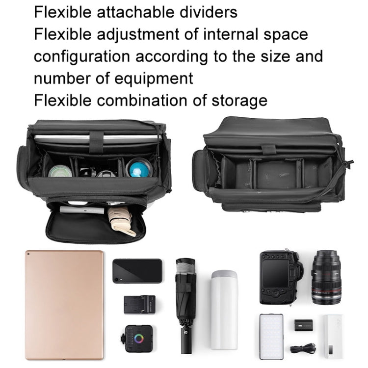 Cwatcun D115 Shoulder Crossbody Waterproof Leather Film DSLR Camera Bag, Color: Black Large - free shipping - PMC TechLife - Order now!