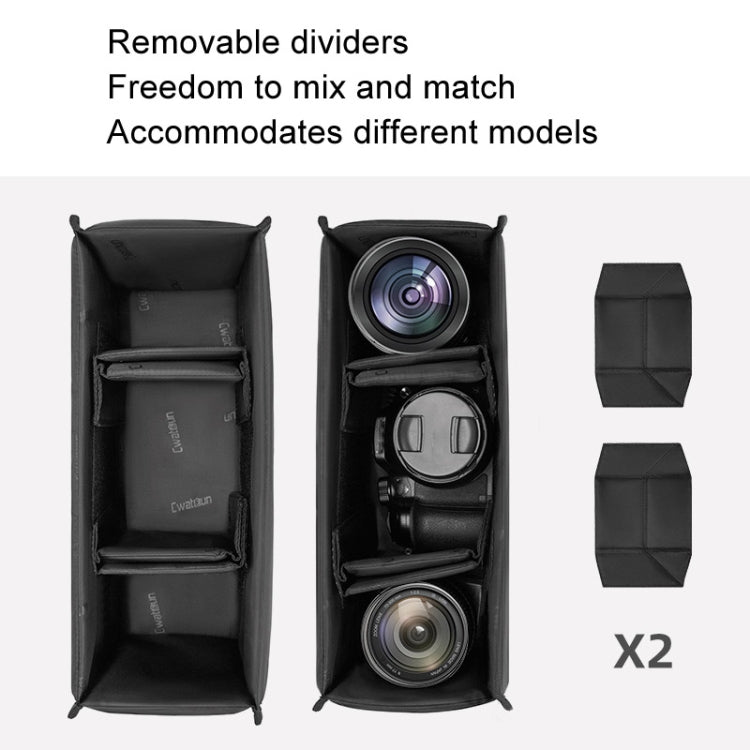 Cwatcun D115 Shoulder Crossbody Waterproof Leather Film DSLR Camera Bag, Color: Black Small - free shipping - PMC TechLife - Order now!