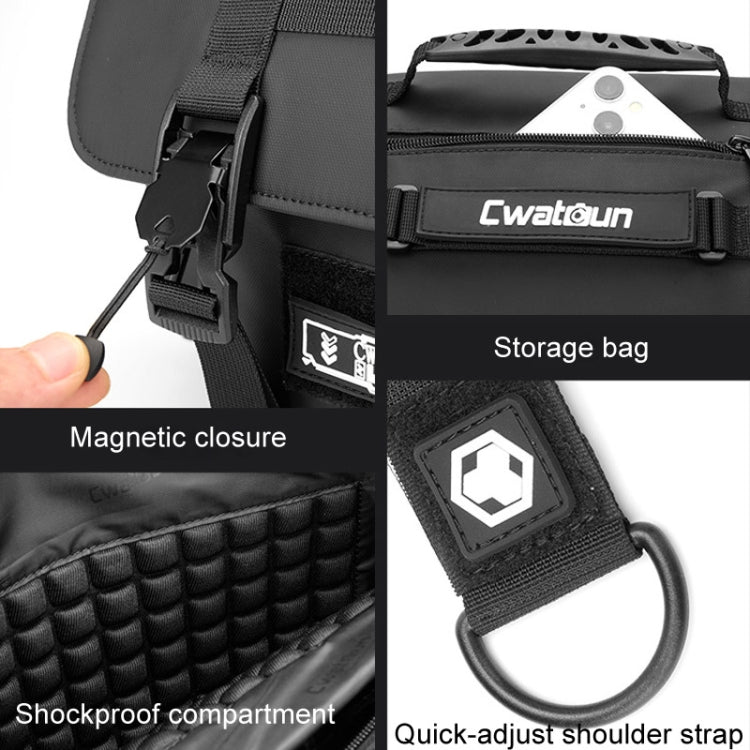 Cwatcun D115 Shoulder Crossbody Waterproof Leather Film DSLR Camera Bag, Color: Black Small - free shipping - PMC TechLife - Order now!