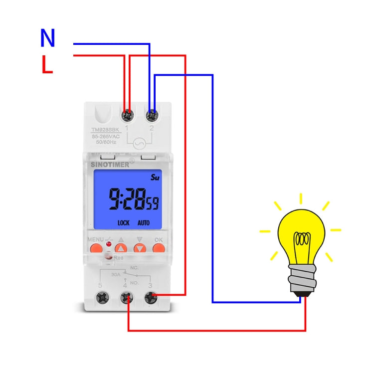 SINOTIMER TM928SBKL 85-265V 30A  1 Second to 168 Hours Programmable Electronic Time Switch - free shipping - PMC TechLife - Order now!
